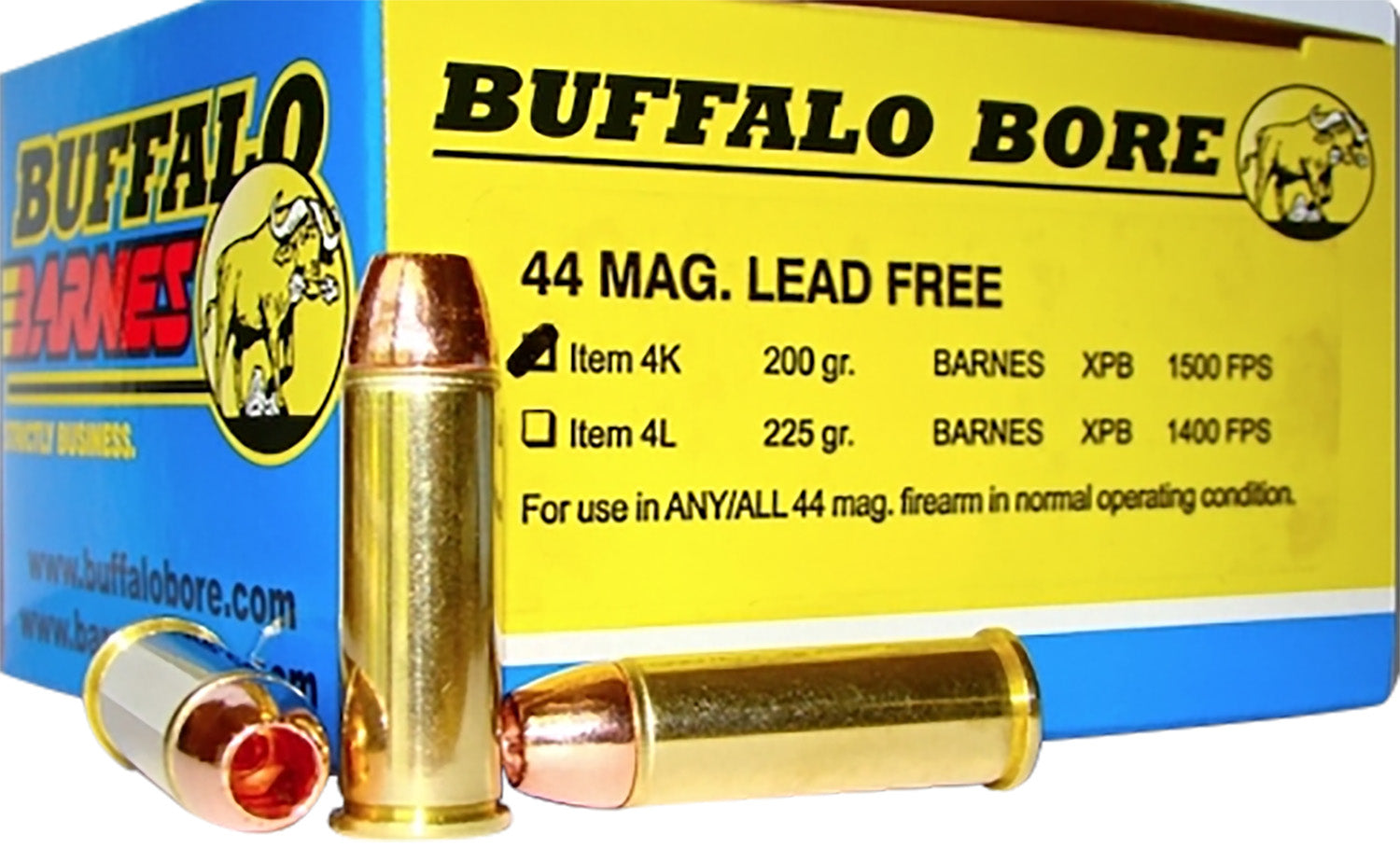 Buffalo Bore Ammunition 4K20 Buffalo-Barnes Strictly Business 44Rem Mag 200gr Barnes VOR-TX XPB Lead Free 20 Per Box/12 