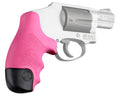 Hogue 60027 OverMolded Tamer  Cobblestone Pink Rubber with Finger Grooves for S&W J Frame Centennial with Round Butt, Bo
