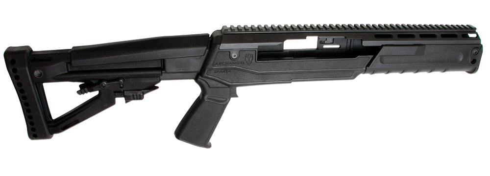 Archangel AA1430 Sparta Conversion Stock Black Synthetic 4 Position Collapsible with Pistol Grip for Ruger Mini-14, Mini