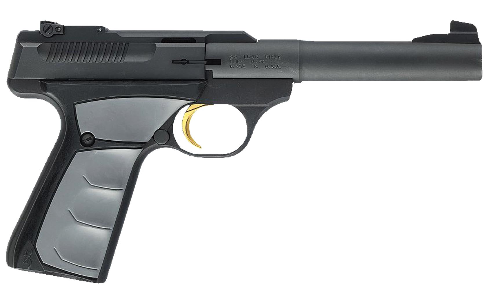 Browning 051482490 Buck Mark Camper *CA Compliant 22 LR 10+1 5.50" Tapered Bull Barrel, Matte Black Serrated Steel Slide
