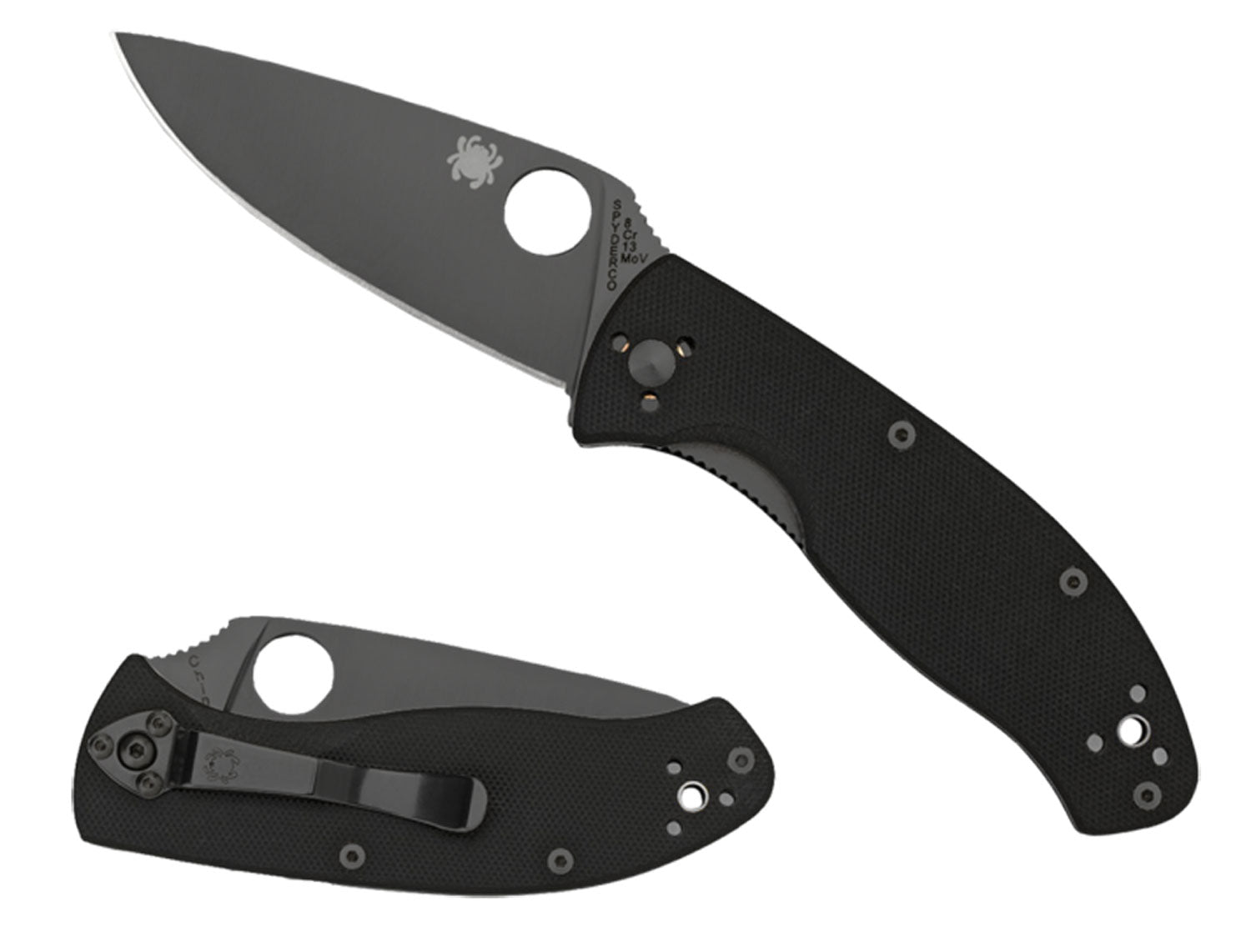 Spyderco C122GBBKPS Tenacious  3.39" Folding Drop Point Part Serrated Black Matte 8Cr13MoV SS Blade Black  Textured G10 