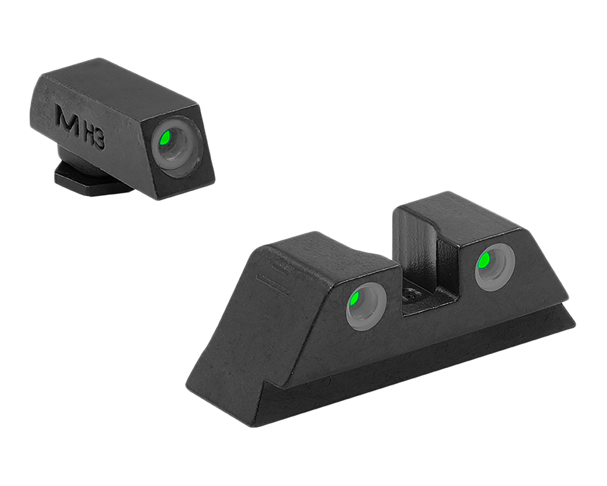 Meprolight USA 102223101 Tru-Dot Sight Set Green Tritium Front & Rear, Compatible w/Glock Frame 17/19/22/23/24/25/28/31/
