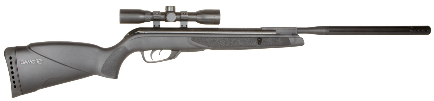 Gamo 6110067854 Wildcat Whisper Air Rifle Gas Piston 177 1rd Shot Black Black Receiver Black Molded All Weather Stock Sc