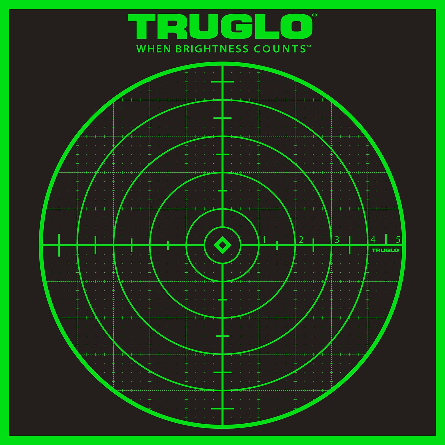 TruGlo TG10A6 Tru-See Grid Self-Adhesive Heavy Paper Black/Green 12"x12" Bullseye 6 Pack
