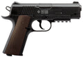 Crosman 40001 1911 Air Pistol CO2 177 20+1 Smooth Bore Barrel, Fixed Front/Fixed Notch Rear Sights, Black Checkered Poly