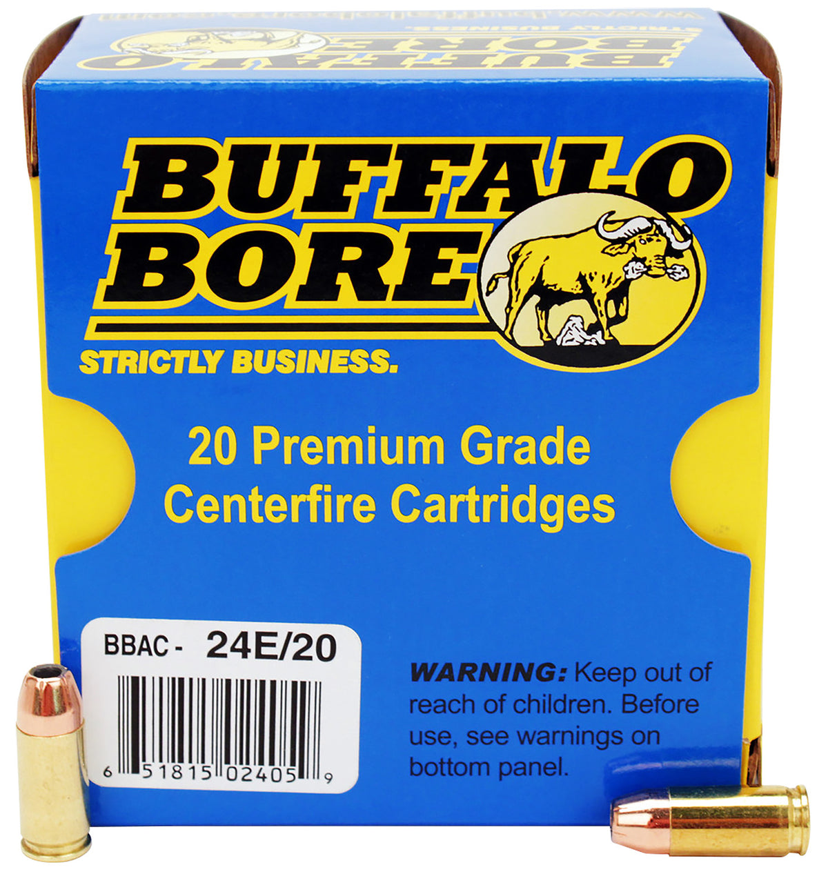 Buffalo Bore Ammunition 24E20 Personal Defense Strictly Business 9mmLuger +P 124gr Jacket Hollow Point 20 Per Box/12 Cas