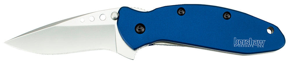 Kershaw 1620NB Scallion  2.40" Folding Drop Point Plain Bead Blasted 420HC SS Blade Navy Blue Anodized Aluminum Handle I