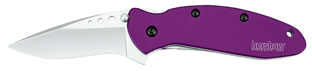 Kershaw 1620PUR Scallion  2.40" Folding Drop Point Plain Bead Blasted 420HC SS Blade Purple Anodized Aluminum Handle Inc