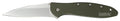 Kershaw 1660OL Leek  3" Folding Drop Point Plain Bead Blasted 14C28N Steel Blade Olive Drab Anodized Aluminum Handle Inc