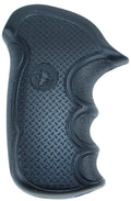 Pachmayr 02475 Diamond Pro Grip Diamond Checkering Black Rubber with Finger Grooves for Taurus Compact Public Defender w