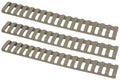 Ergo 1373DE Low-Pro Ladder Rail Covers Rifle 18 Slot Dark Earth Rubber 3 Pack