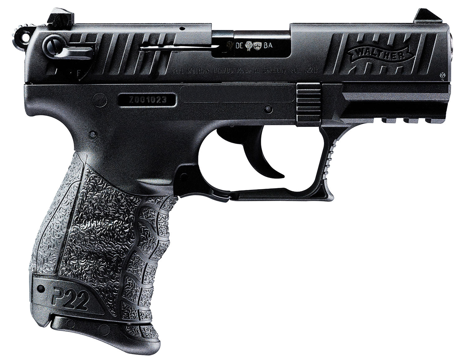 Walther Arms 5120333 P22 *CA Compliant 22 LR 10+1 3.42" Matte Black Tenifer Serrated/Steel Slide, Black Polymer Frame w/