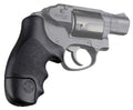 Hogue 60020 OverMolded Tamer  Cobblestone Black Rubber with Finger Grooves for S&W J Frame Centennial with Round Butt, B