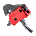 Patriot Ordnance Factory 00457 Drop-In  Single-Stage Curved Trigger with 4.50 lbs Draw Weight & Black/Red Finish for AR-
