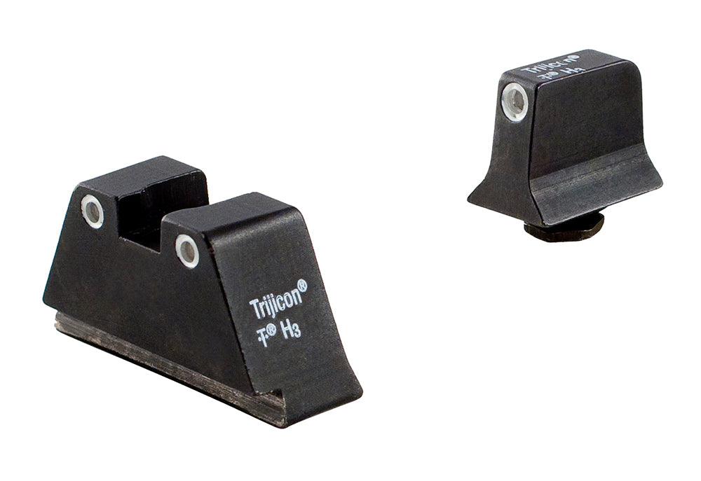 Trijicon 600649 Suppressor/Optic Height Sights  Green/Tritium White Outline Front Sight-Green/Tritium White Outline Rear