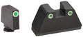 AmeriGlo GL329 Optic Compatible Sight Set for Glock  XL Tall Green Tritium White Outline Front Sight-Green Tritium White