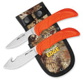 Outdoor Edge WR1C WildPair  2.50"/4" Fixed Gut Hook/Caper Plain/Gut Hook 420J2 Stainless Steel Blade TPR Blaze Orange Ha