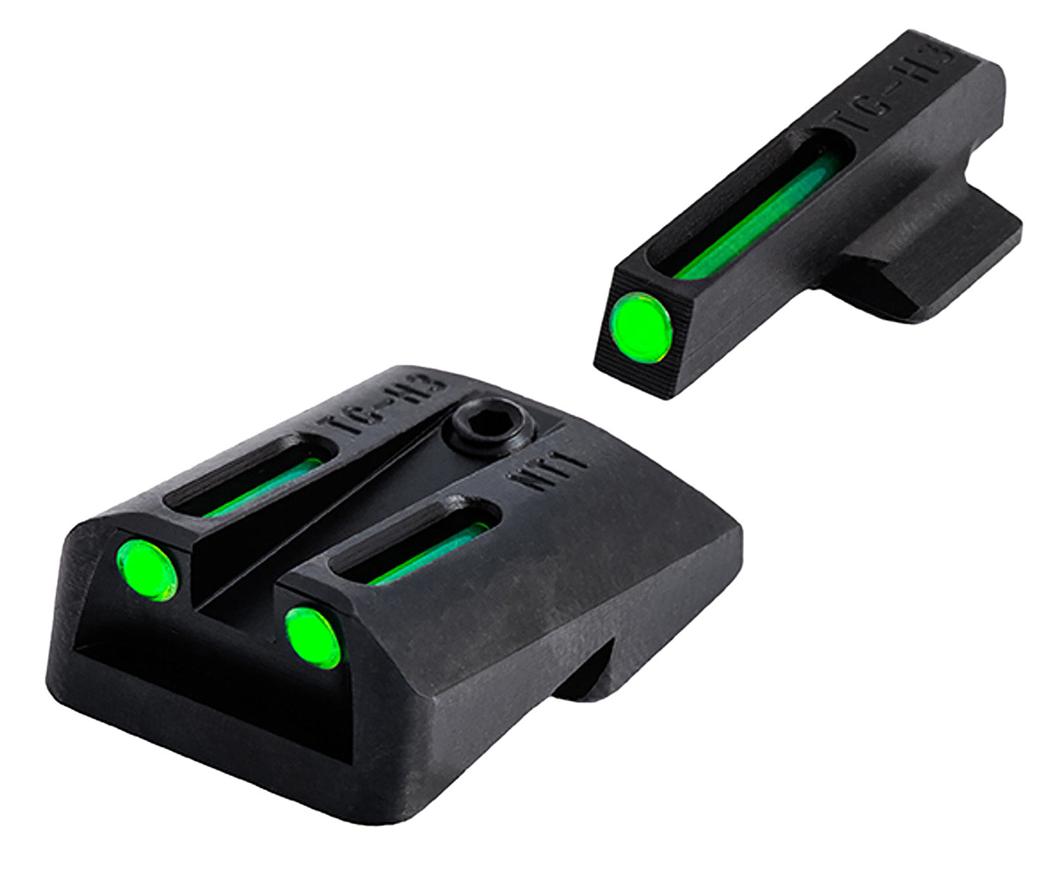 TruGlo TG131NT3 TFO  Green/Tritium/Fiber Optic Front Sight-Green/Tritium/Fiber Optic Rear Sight 1911 Officer
