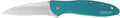 Kershaw 1660TEAL Leek  3" Folding Drop Point Plain Bead Blasted 14C28N Steel Blade Teal Anodized Aluminum Handle Include