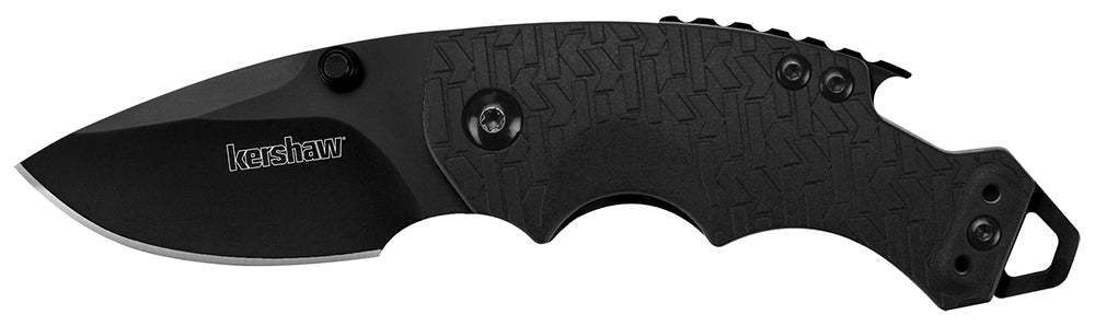Kershaw 8700BLK Shuffle  2.40" Folding GFN Plain Black Oxide 8Cr14MoV SS Blade Black K Textured Glass-Filled Nylon Handl
