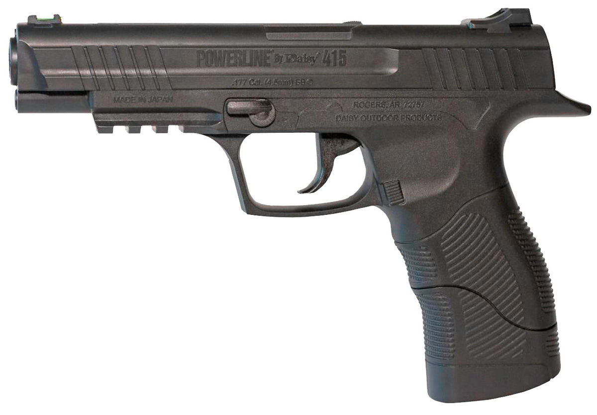 Daisy 980415222 415 Powerline CO2 177 BB Smooth Bore Steel Barrel, 21 Shot Built-In BB Magazine, Black Frame w/Accessory