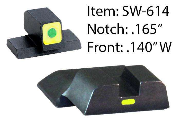 AMERIGLO CAP SIGHTS S&W M&P PROGLO LIME FRONT LUMI PAINTED REAR