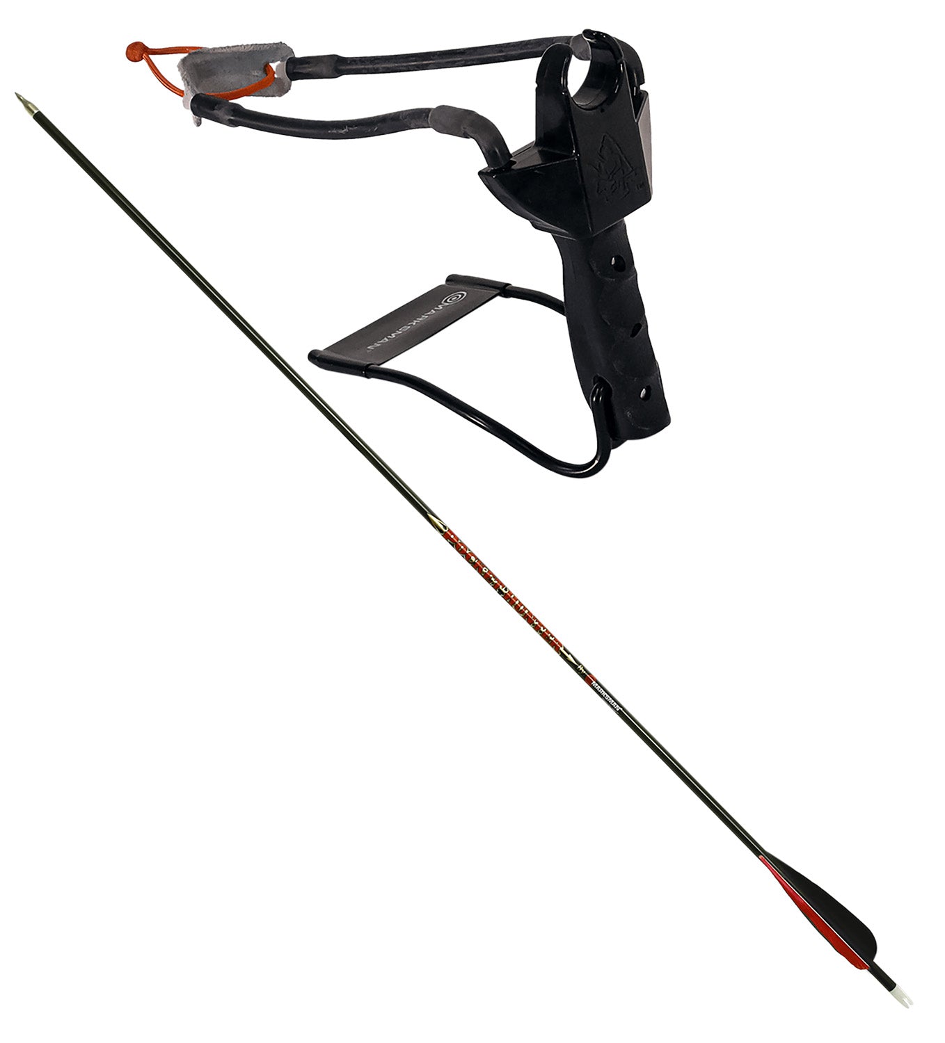 Marksman 3075 Marksman 3075 Pocket Hunter Slingshot Black Steel Frame Black Molded Handle