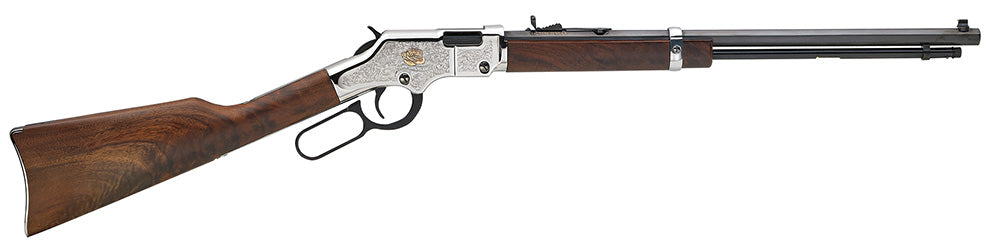 Henry H004AB Golden Boy American Beauty Full Size 22 S/L/LR, 20" Blued Octagon Barrel, Nickel-Plated Alloy Drilled & Tap
