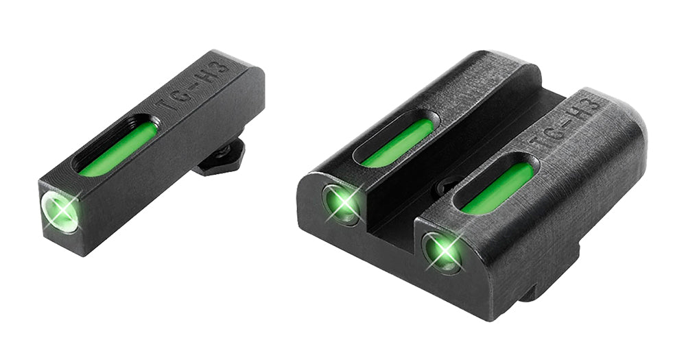 TruGlo TG13GL2A TFX  Black | Green Tritium & Fiber Optic White Outline Front Sight Green Tritium & Fiber Optic Rear Sigh