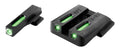 TruGlo TG13MP1A TFX  Black | Green Tritium & Fiber Optic White Outline Front Sight Green Tritium & Fiber Optic Rear Sigh