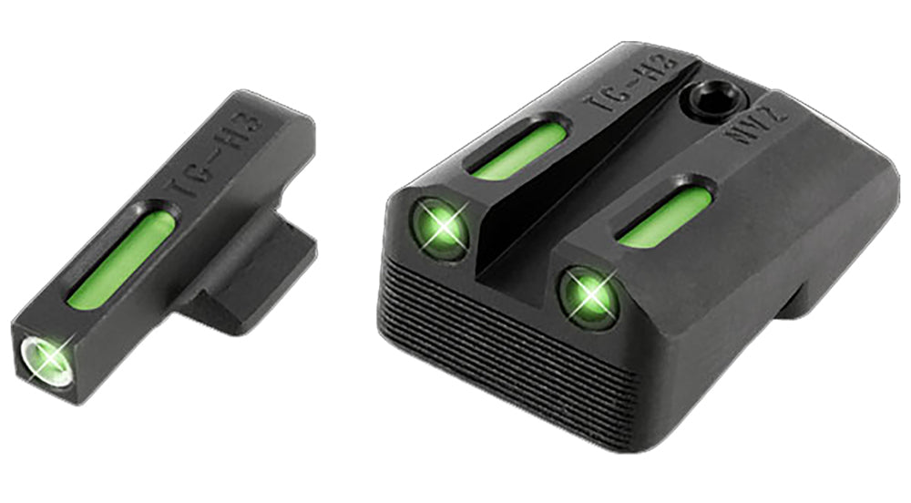 TruGlo TG13NV1A TFX  Black | Green Tritium & Fiber Optic White Outline Front Sight Green Tritium & Fiber Optic Rear Sigh