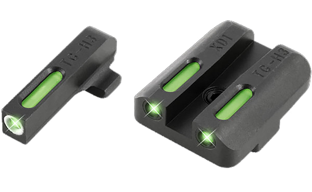 TruGlo TG13XD1A TFX  Black | Green Tritium & Fiber Optic White Outline Front Sight Green Tritium & Fiber Optic Rear Sigh