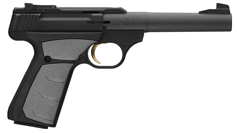 Browning 051498490 Buck Mark Camper 22 LR 10+1 5.50" Tapered Bull Barrel, Matte Black Serrated Steel Slide & Aluminum Fr