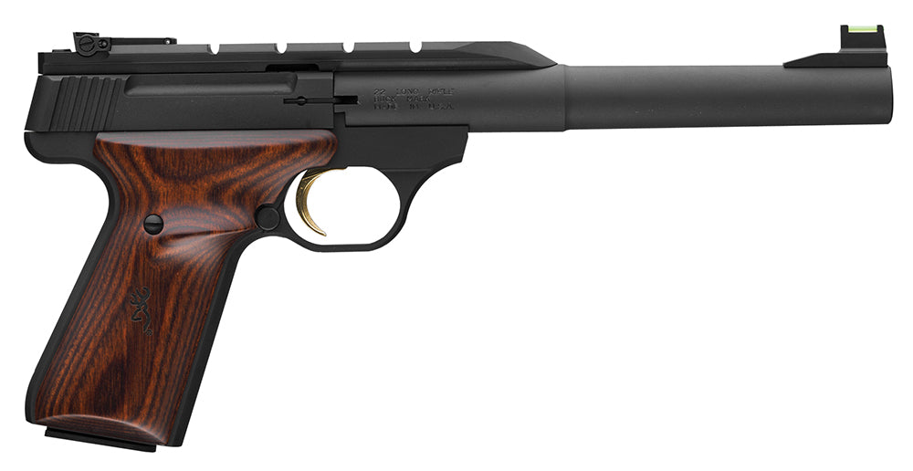 Browning 051499490 Buck Mark Hunter 22 LR 10+1 7.25" Tapered Bull Barrel, Matte Black Optic Ready/Serrated Steel Slide, 