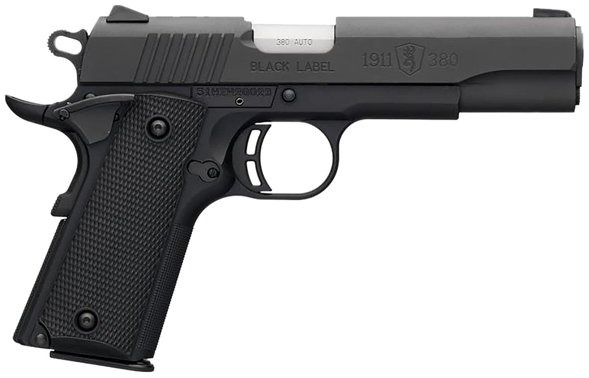 Browning 051904492 1911 Black Label Full Size Frame 380 ACP 8+1 4.25" Matte Stainless Steel Barrel, Serrated Steel Slide