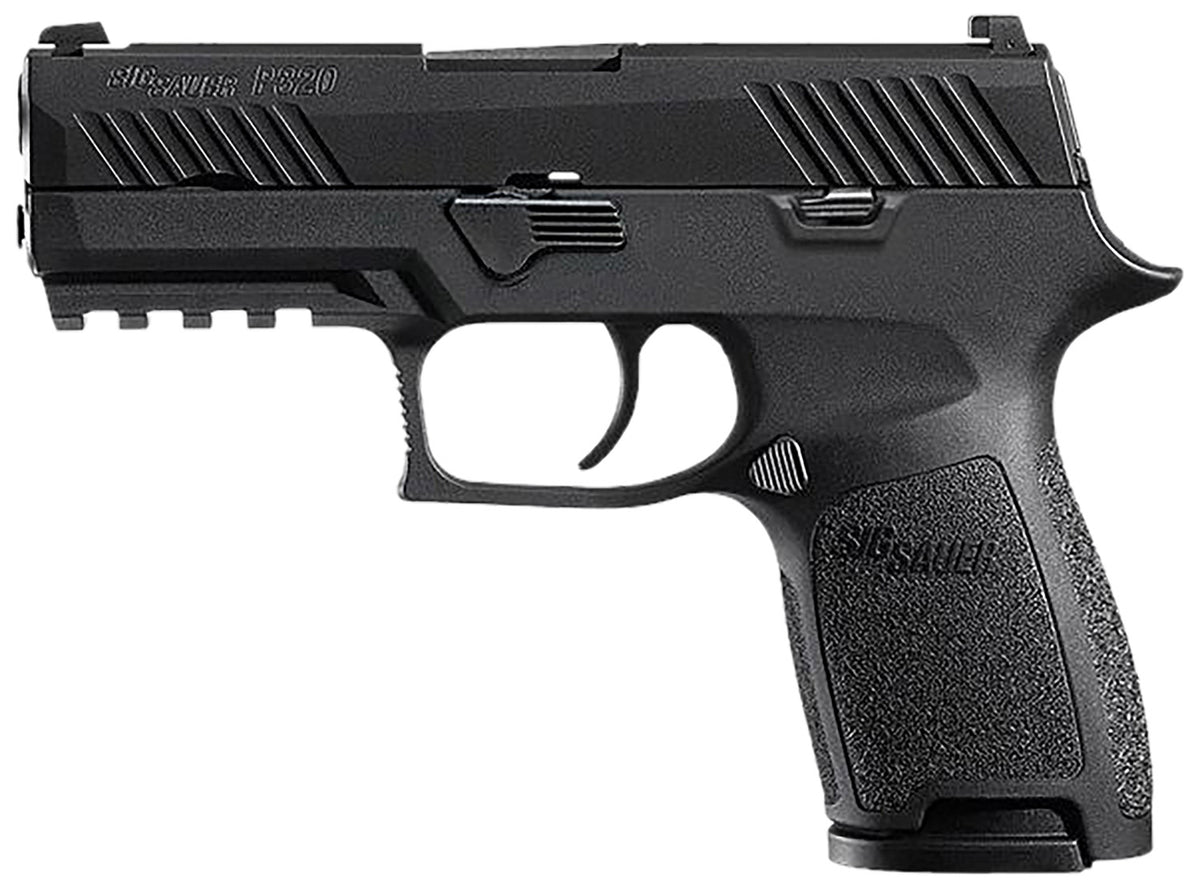 Sig Sauer 320C45BSS P320  Compact 45 ACP 9+1 3.90" Black Carbon Steel Barrel, Black Nitron Serrated Slide, Black Stainle