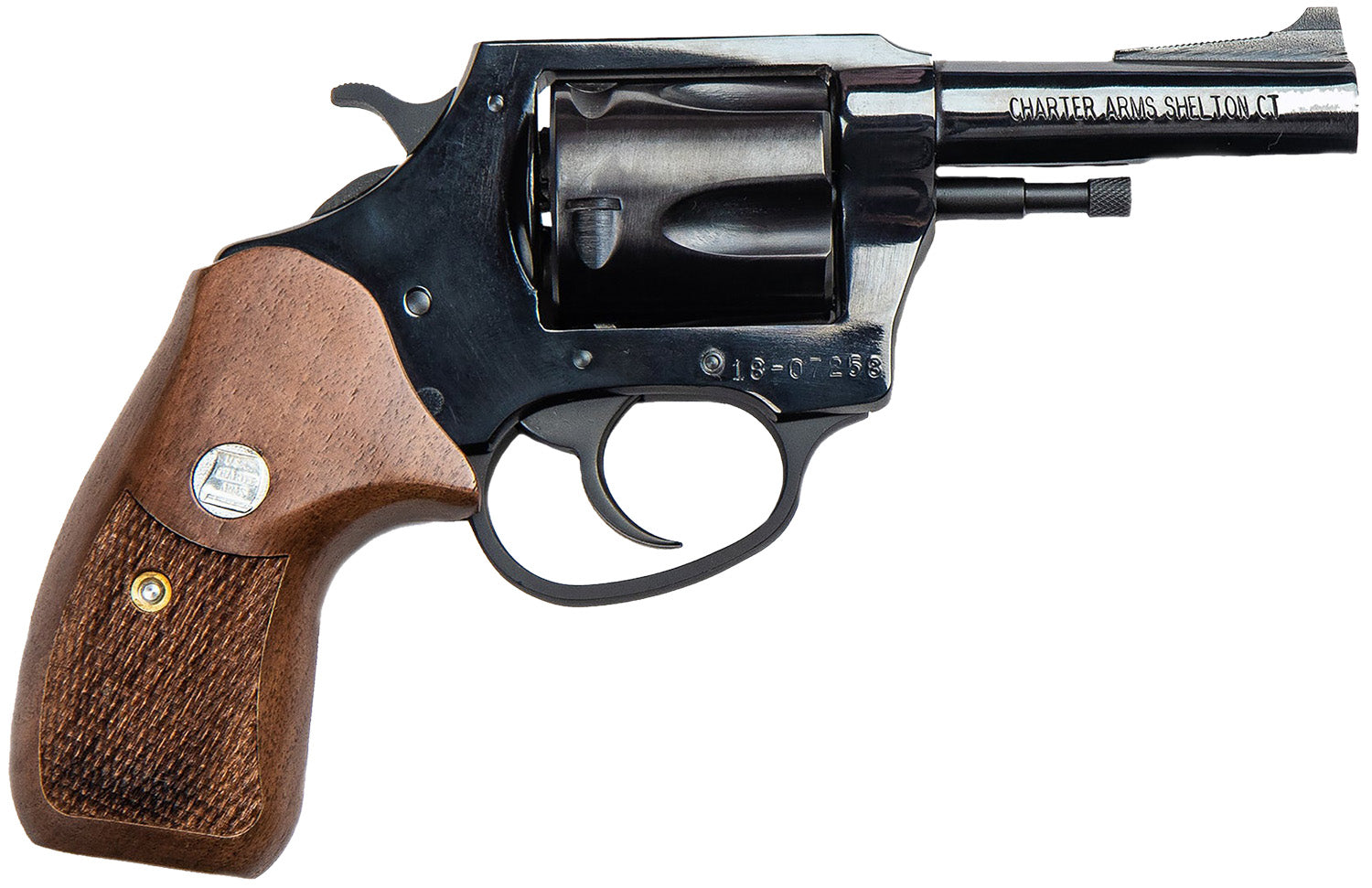 Charter Arms 34431 Bulldog Special Classic Large 44 Special, 5 Shot 3" Blued Carbon Steel Barrel, Cylinder & Frame w/Woo