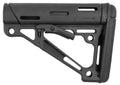 Hogue 15050 OverMolded Collapsible Buttstock Black OverMolded Rubber Black for AR15, M16, M4 with Commercial Tube (Tube 