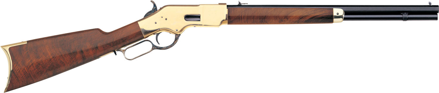 Taylors & Company 550190 1866 Uberti Full Size 45 Colt (Long Colt) 10+1 20" Blued Octagon Barrel, Brass Receiver, Walnut
