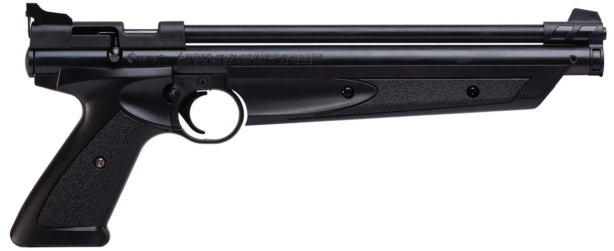 Crosman P1377 American Classic Pump Pistol 177 1rd Rifled Steel Barrel, Fixed Front/Adjustable Rear Sights, Black Polyme
