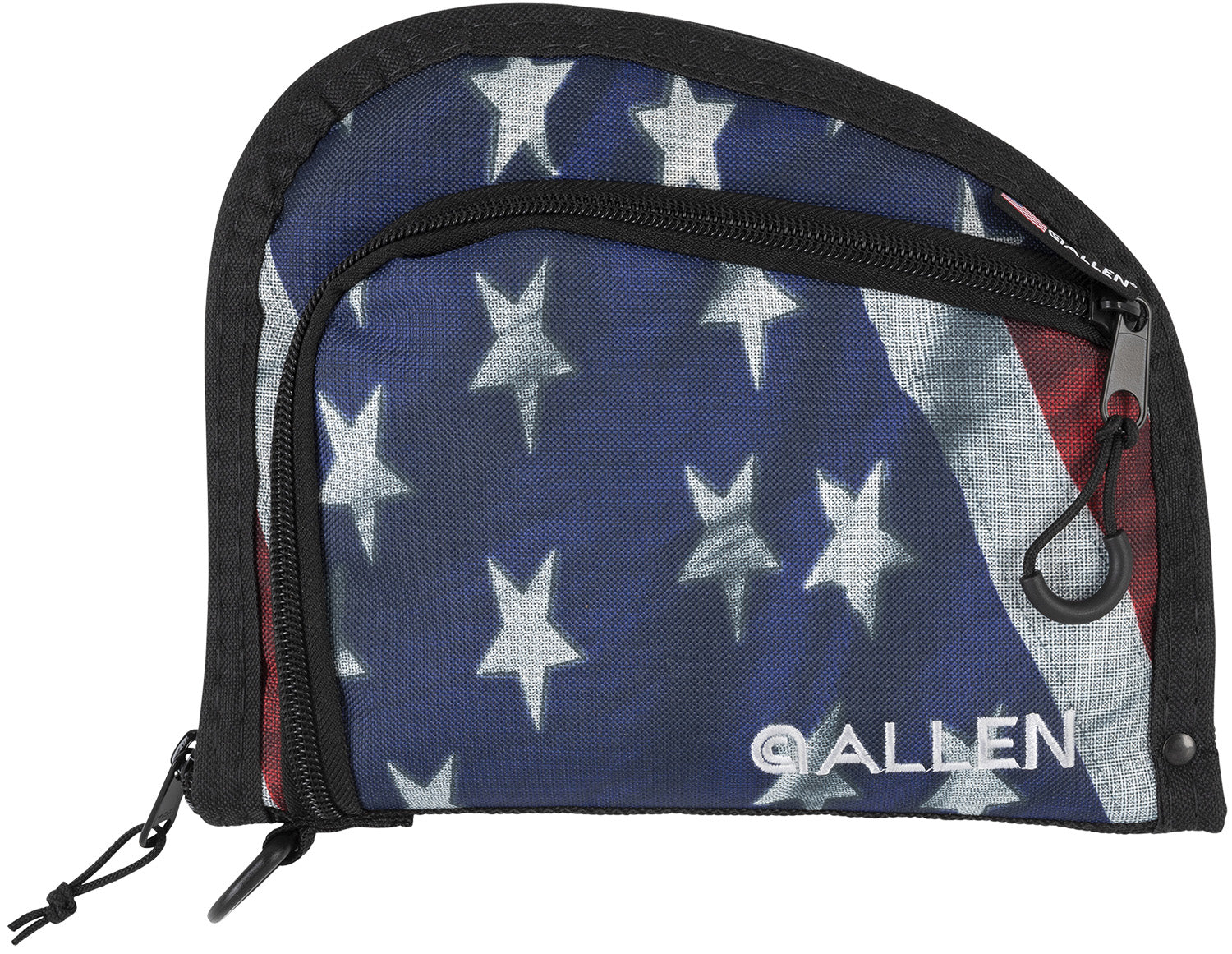 Allen 7719 Victory Auto Fit Handgun Case USA Flag Endura w/Black Trim, 1-Pocket, Knit Lining, Foam Padding & Lockable Zi