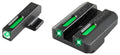 TruGlo TG13FN2A TFX  Black | Green Tritium & Fiber Optic White Outline Front Sight Green Tritium & Fiber Optic Rear Sigh