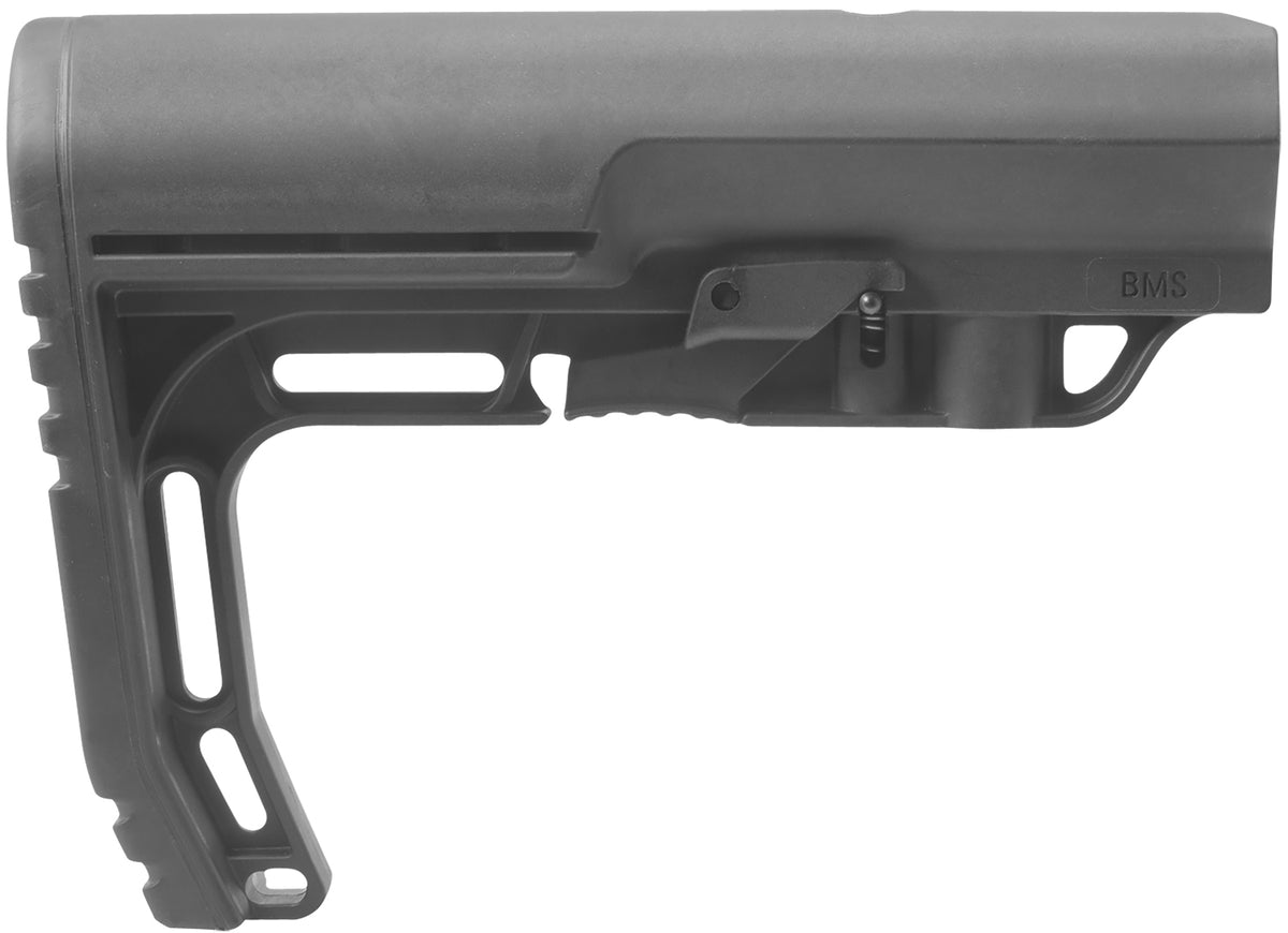Mission First Tactical BMS Battlelink Minimalist Stock Collapsible Black Synthetic for AR-15, M16, M4 with Commercial Tu