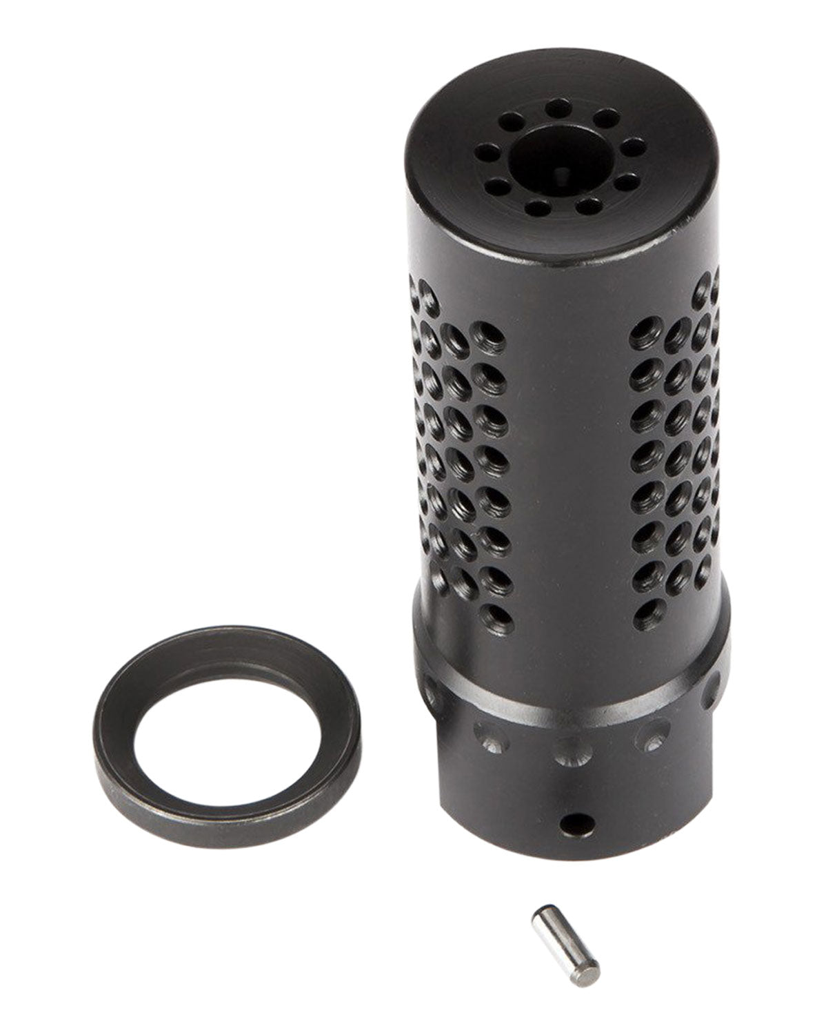 Spikes Tactical SBV1017 Dynacomp Extreme Muzzle Brake Black Nitride 416R Stainless Steel with 1/2"-28 tpi Threads & 2.25