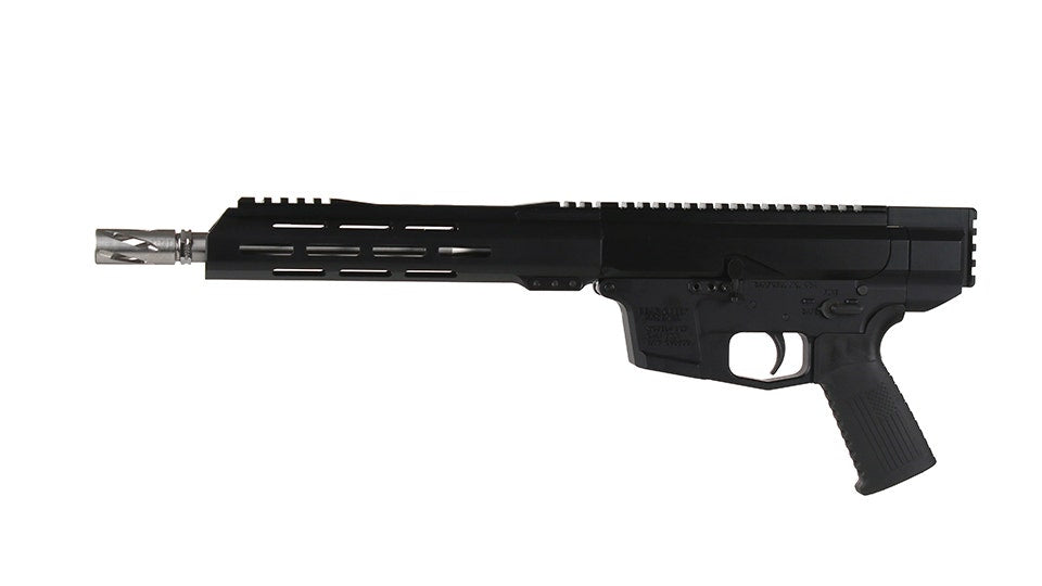 BC-9 9mm Right Side Charging Complete Pistol, 10.5" Stainless M4 Barrel, 1:10 Twist, Billet Lower, Bufferless, Blowback, 9.5" M-LOK Rail