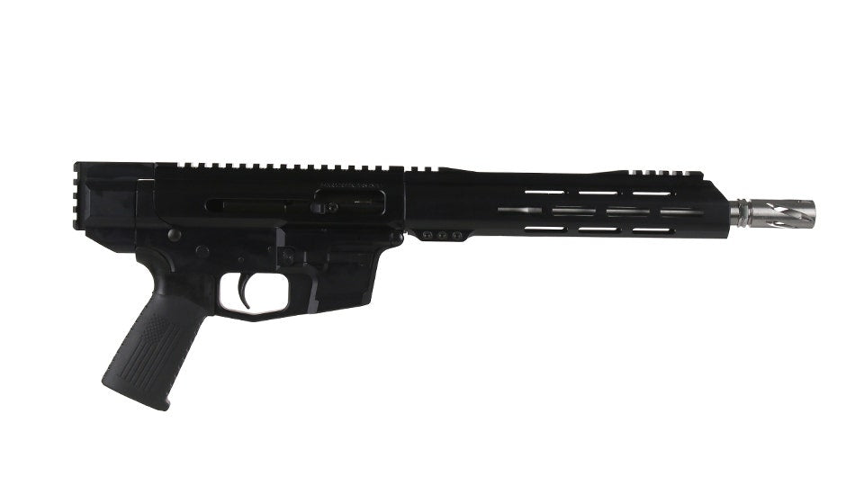 BC-9 9mm Right Side Charging Complete Pistol, 10.5" Stainless M4 Barrel, 1:10 Twist, Billet Lower, Bufferless, Blowback, 9.5" M-LOK Rail