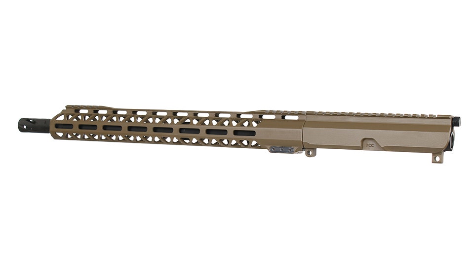 BC-9 9mm Flat Dark Earth Cerakote Right Side Charging Complete Upper Assembly, 16" Parkerized M4 Barrel, 1:10 Twist, Blowback, 15" M-LOK Rail