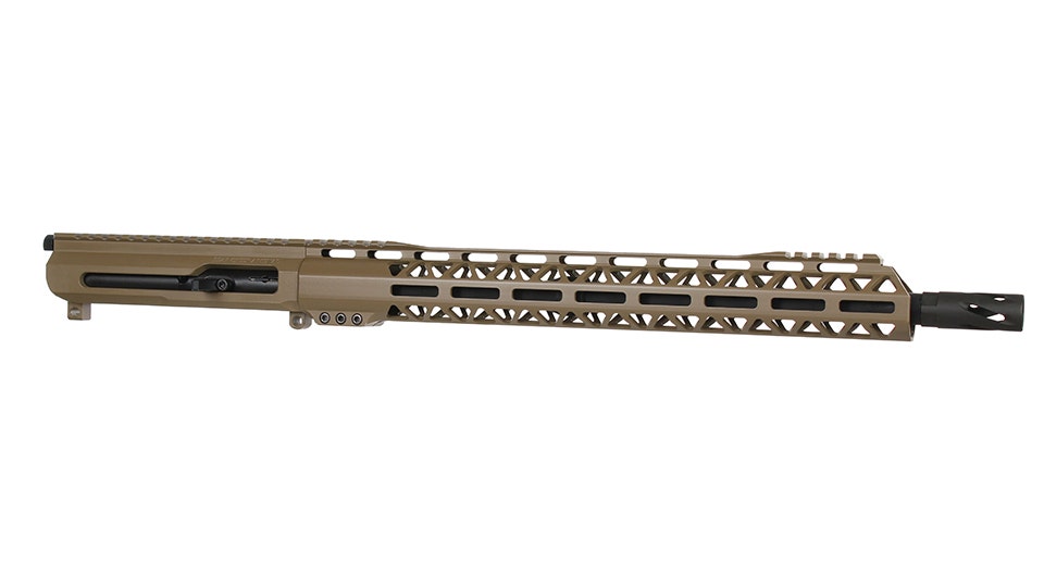 BC-9 9mm Flat Dark Earth Cerakote Right Side Charging Complete Upper Assembly, 16" Parkerized M4 Barrel, 1:10 Twist, Blowback, 15" M-LOK Rail