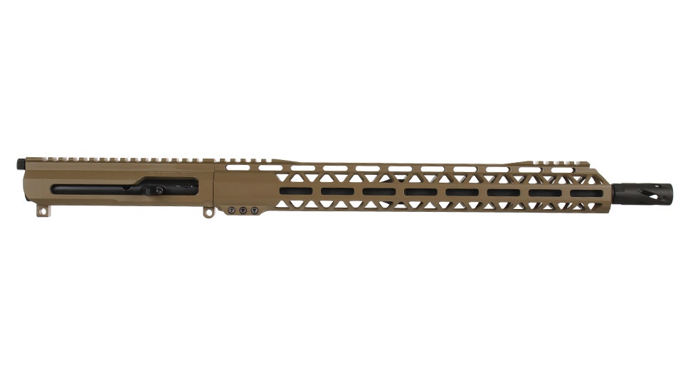 BC-9 9mm Flat Dark Earth Cerakote Right Side Charging Complete Upper Assembly, 16" Parkerized M4 Barrel, 1:10 Twist, Blowback, 15" M-LOK Rail