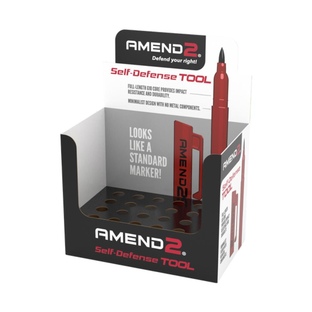 Amend2 Self-Defense Tool POS Display Containing 24 G10 Red Reinforced